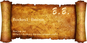 Bodosi Becse névjegykártya